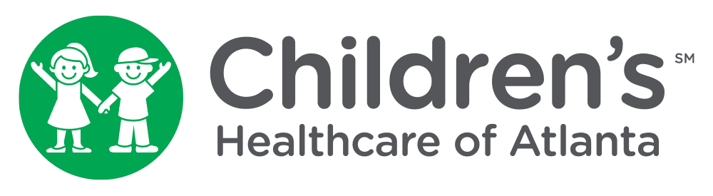 Children's Healthcare of Atlanta logo featuring two smiling children holding hands.